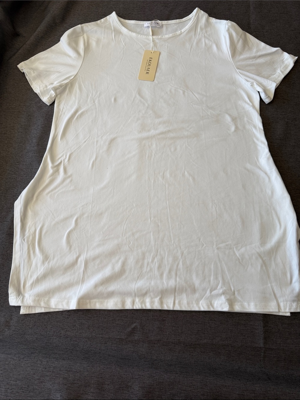 White Short-Sleeve Crewneck Top